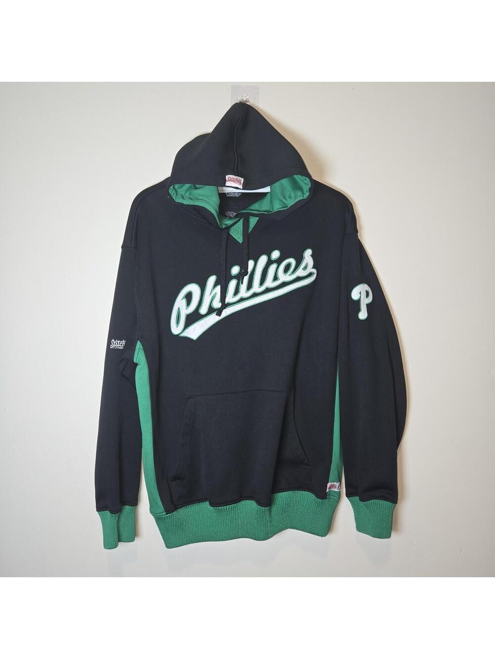 Philadelphia Phillies Stitches St Patrick’s Day Stitched Hoodie Size Large READ